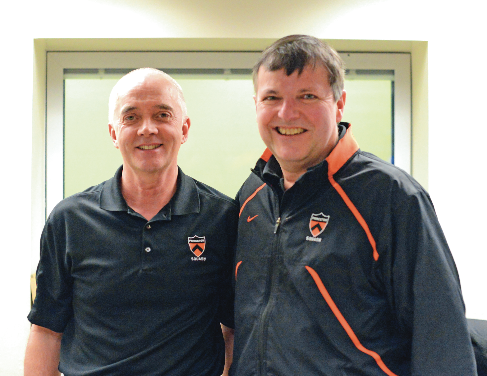 One of the great, unsung heroes of the Princeton squash program has been Neil Pomphrey (Above, L). Since 1992 the Scottish scientist has served as the assistant coach.