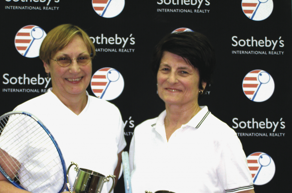  Julie Harris (below, L) and Joyce Davenport were all smiles after winning the Women’s 40+.