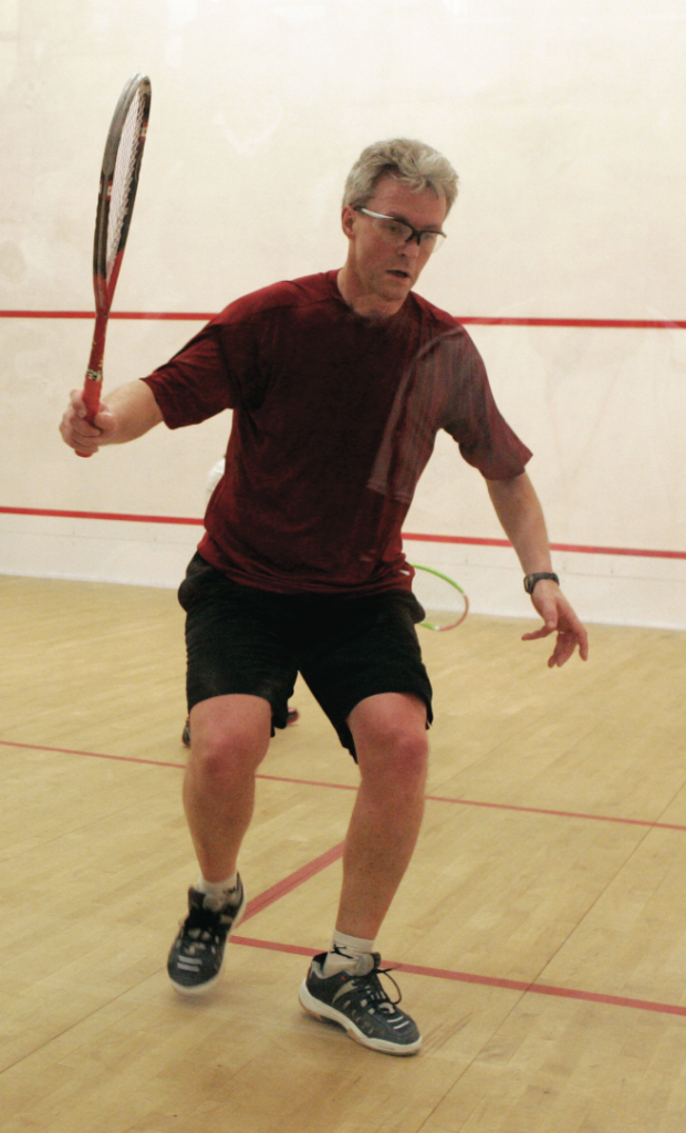 Dominic Hughes made it back to back wins in the Mens 45+ by putting an end to Richard Millman’s run in the finals, 3-1.