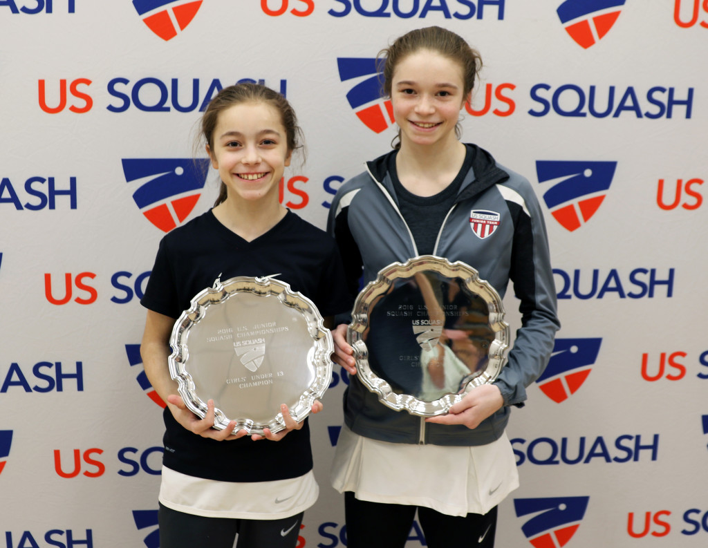 Lucie Stefanoni (l) is following in her big sisters footsteps, capturing the GU13 title at the 2016 National Juniors.