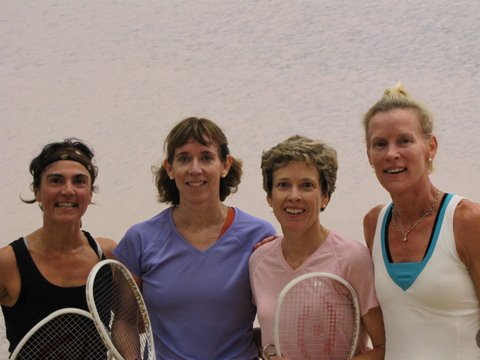(L-R) Liz Everts and Patrice Cromwell couldn't stop the B division winners, Pat Wong and Vaughan Schmidt, from taking their second title of the weekend. 