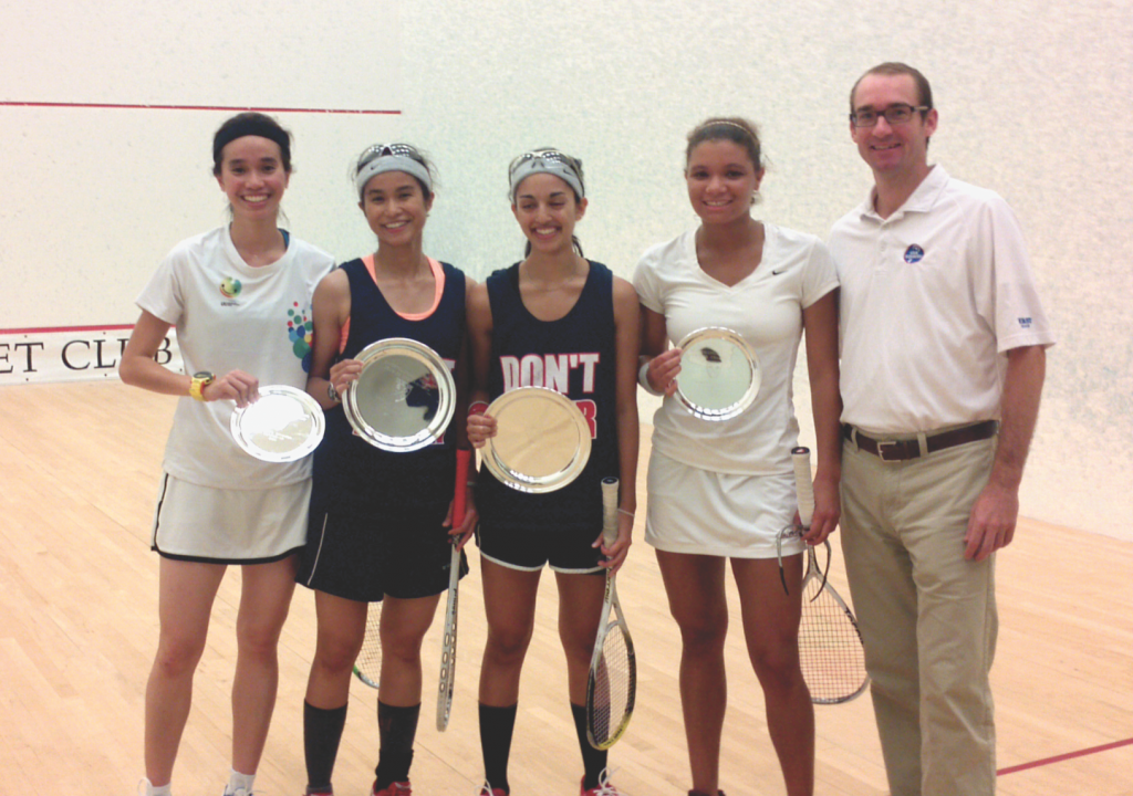 (L-R) Women's Open winners Pia Trikha and Nabilla Arffin took the three=game final over Nesserine Ariffin and Ashley Brooks.