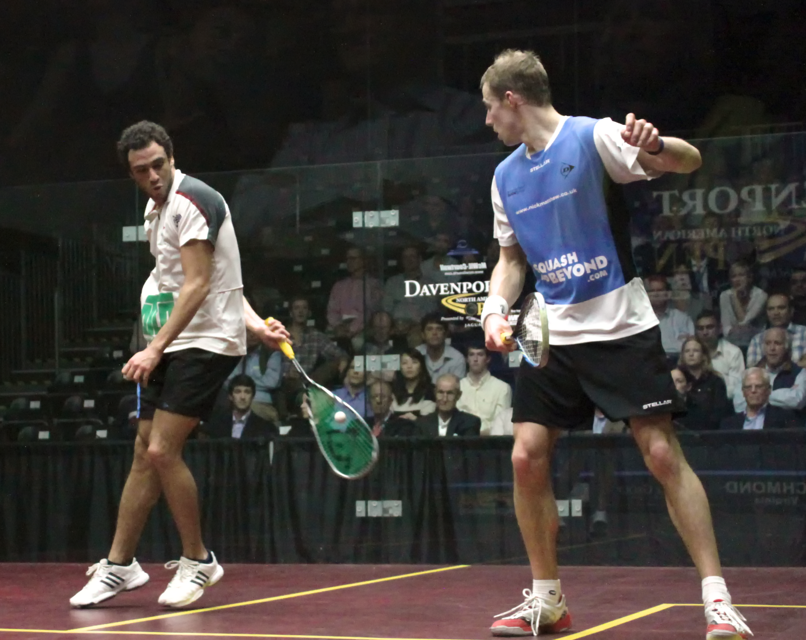 Even Ramy Ashour got into the acrobatic act against Nick Matthew with this behind-the-back winner.