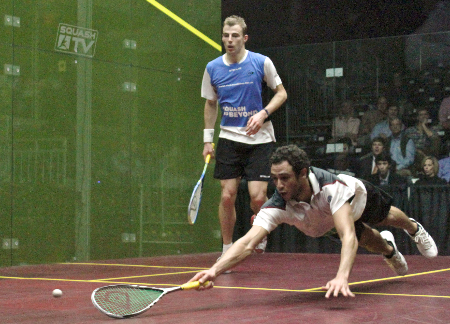 Still seeking to bounce back from injuries suffered over the last year, Ramy Ashour was extra-motivated against Nick Matthew in the semifinals after losing their five-game final in 2011. Ashour booked his place in the finals again, stopping Matthew, 12-10, 13-11, 11-3.