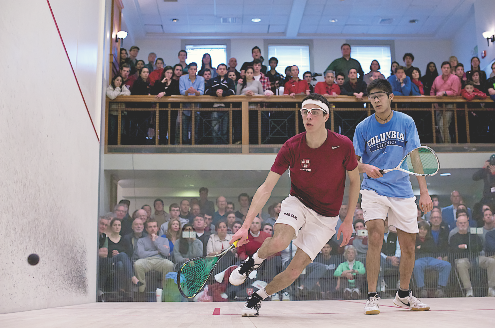 The CSA Individual Championships, held at Amherst, crowned Harvard’s Ali Farag (L), a three-game winner over Columbia’s Ramit Tandon.
