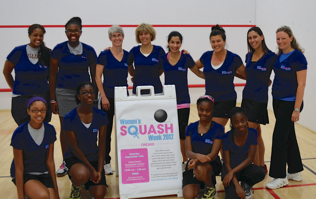 Event t-shirts, provided by U.S. Squash, were proudly on display in Chicago.