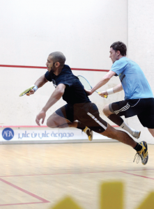 American Julian Illingworth (R) pushed Egyptian qualifier, Omar Abdel Meguid, to four games in the first round before falling to the World No. 44. Meguid couldn't get past England's Daryl Selby in the second round, losing in three games.