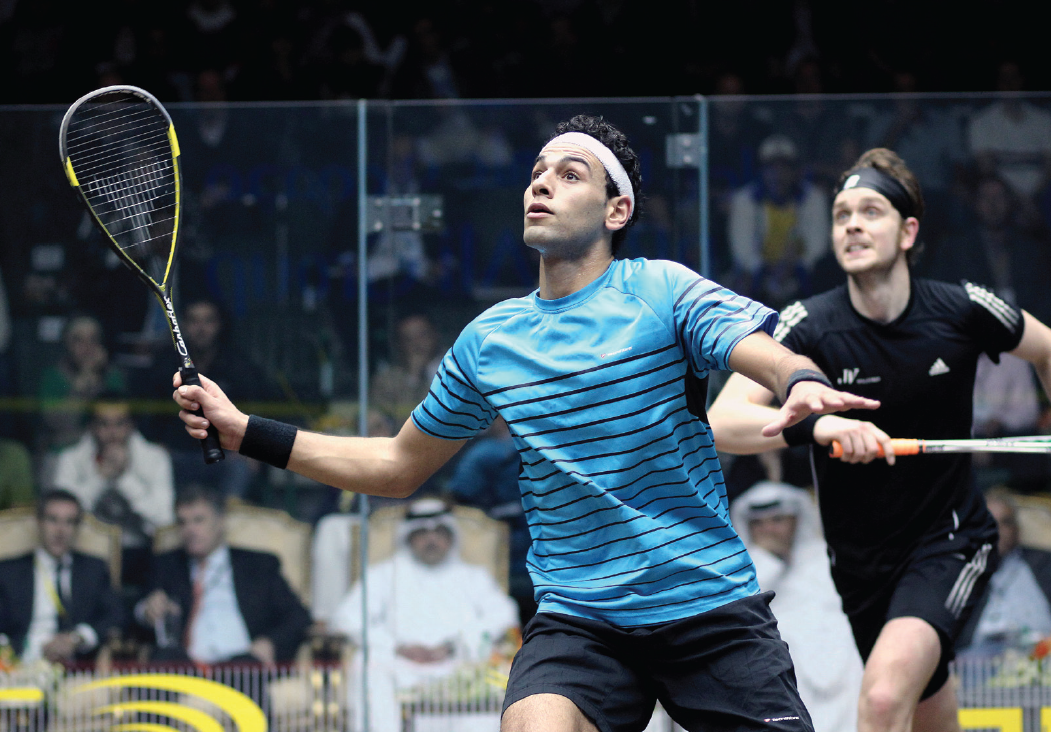 In their last two matches against each other, Mohamed El Shorbagy (L) and James Willstrop have put in over 200 minutes on court. In the US Open quarterfinals last October, Willstrop survived a 90-minute marathon. But in Doha, Shorbagy used 112 minutes to shock the World No. 1 and reach his first World Open final. In the third round, Ramy Ashour needed overtime in three games to eliminate his countryman, Omar Mosaad, in a four-game 76-minute affair. In 14 meetings since the British Junior Open in 2006, Ashour is 14-0 against Mosaad. 