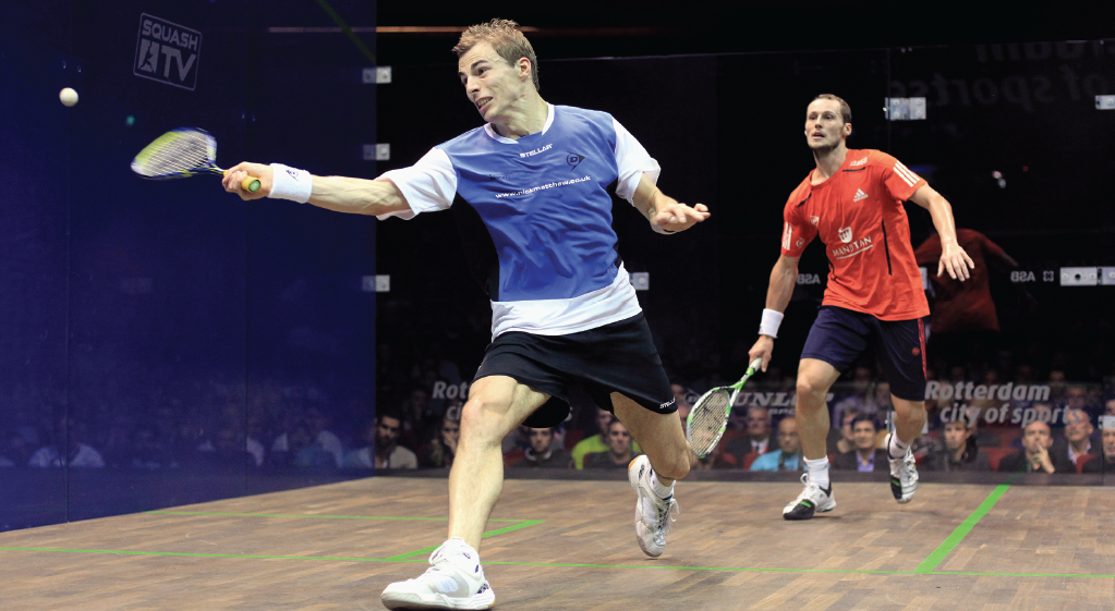 Gaultier cruised to the final but couldn't stop a determined Nick Matthew (L) from securing his second title in their four-game final. 
