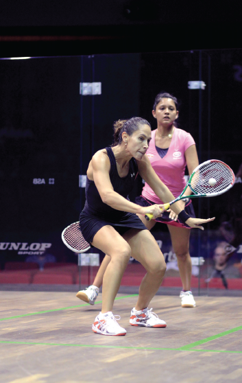 The 2011 Open was a ground-breaking event for Mexico's Samantha Teran (in black) who had never done better than the second round in six previous attempts. In Rotterdam, she reached the semifinals by beating Dipika Pallikal who reached the main draw for just for the first time in her four trips to the World Open. 