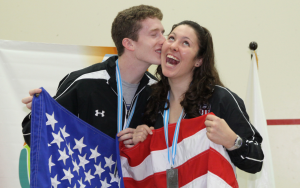 Todd Harrity and Amanda Sobhy snagged the Mixed Doubles Silver Medal.