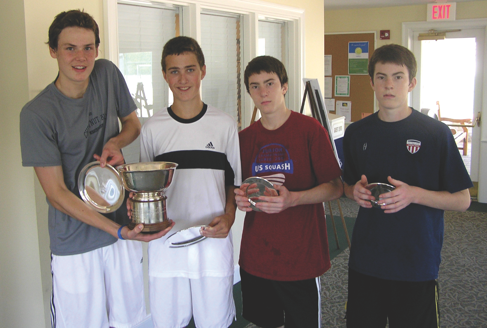 Boys' U17 Winners August Frank and Randy Beck with Runners-Up Alex McCall and Peter McCall.