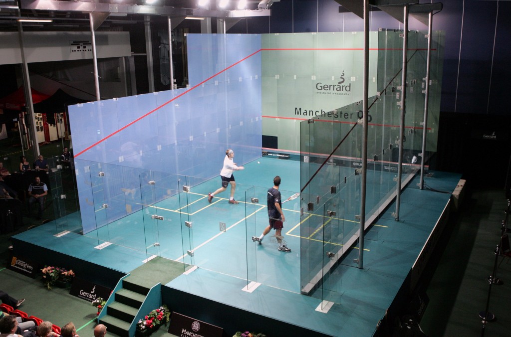 Above, you see a good starting position for the return of serve because the player on the right is centered in the return court, thereby being prepared for any serve hit to him.