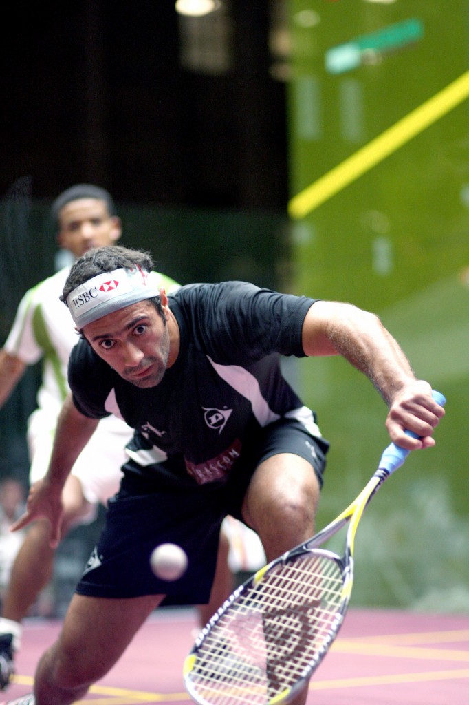 In a quarterfinal battle of lefties, Shabana's deft touch proved too much for Adrian Grant. 