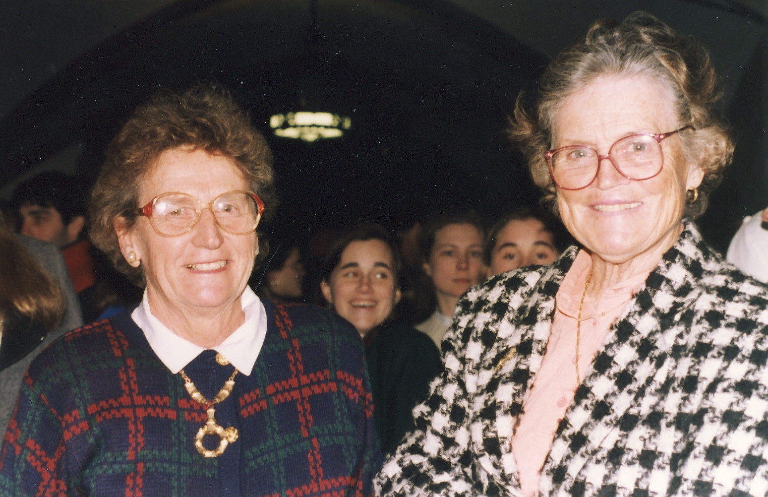 Penn Coach Ann Wetzel (L) and Betty Constable.