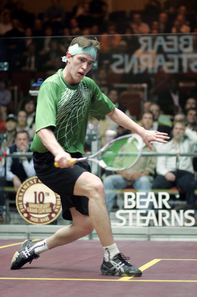 American Julian Illingworth has produced some encouraging results over the past year, including his first round upset over Dan Jenson at the 2007 Tournament of Champions (pictured here). In Rio, Illingworth upset top-seeded Canadian Shahier Razik in the quarterfinals of the individual event.