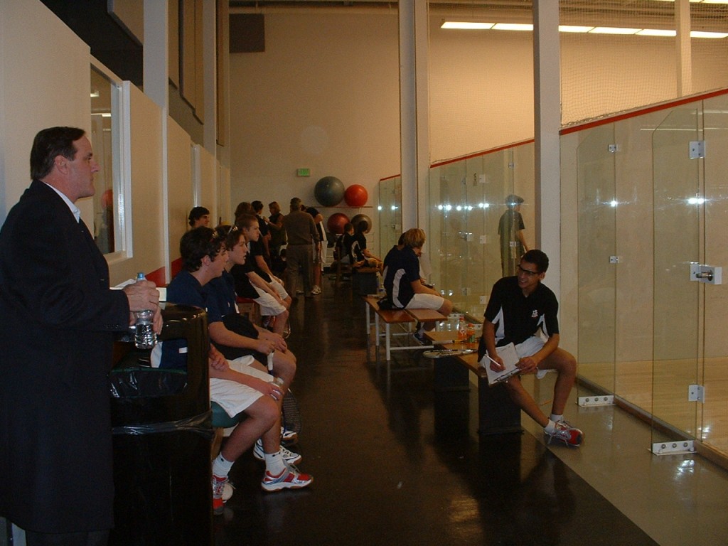 When squash events are on, there is ample viewing space for spectators and players alike.