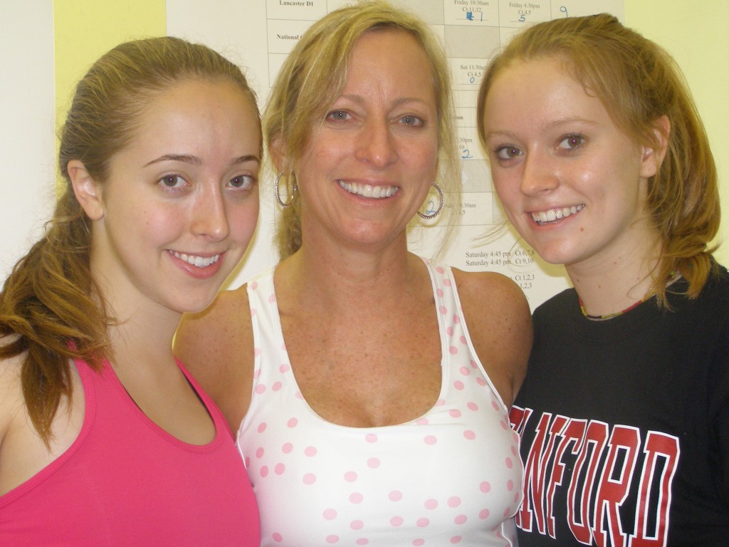 The family that plays together...Baltimore’s Laurie Miller and daughters Hollis(L) and Parker (R) trained together for the Howe Cup. Said Laurie, “I love it when they cheer, ‘Go Mom!’”