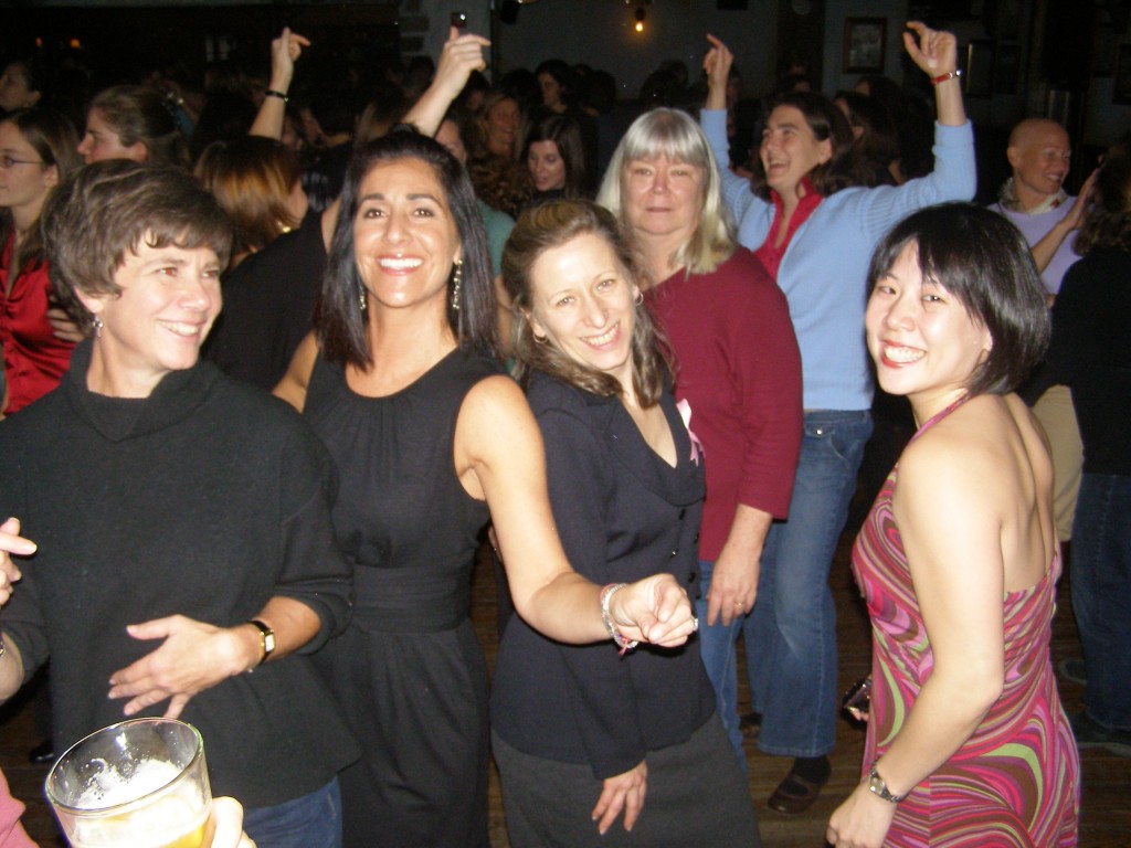 Everyone is a Dancing Queen at the Saturday night festivities (L-R) Susan Lehr, Julie Santos, Dominique Posey, Sarah Lemaire and Lulu Chou. 
