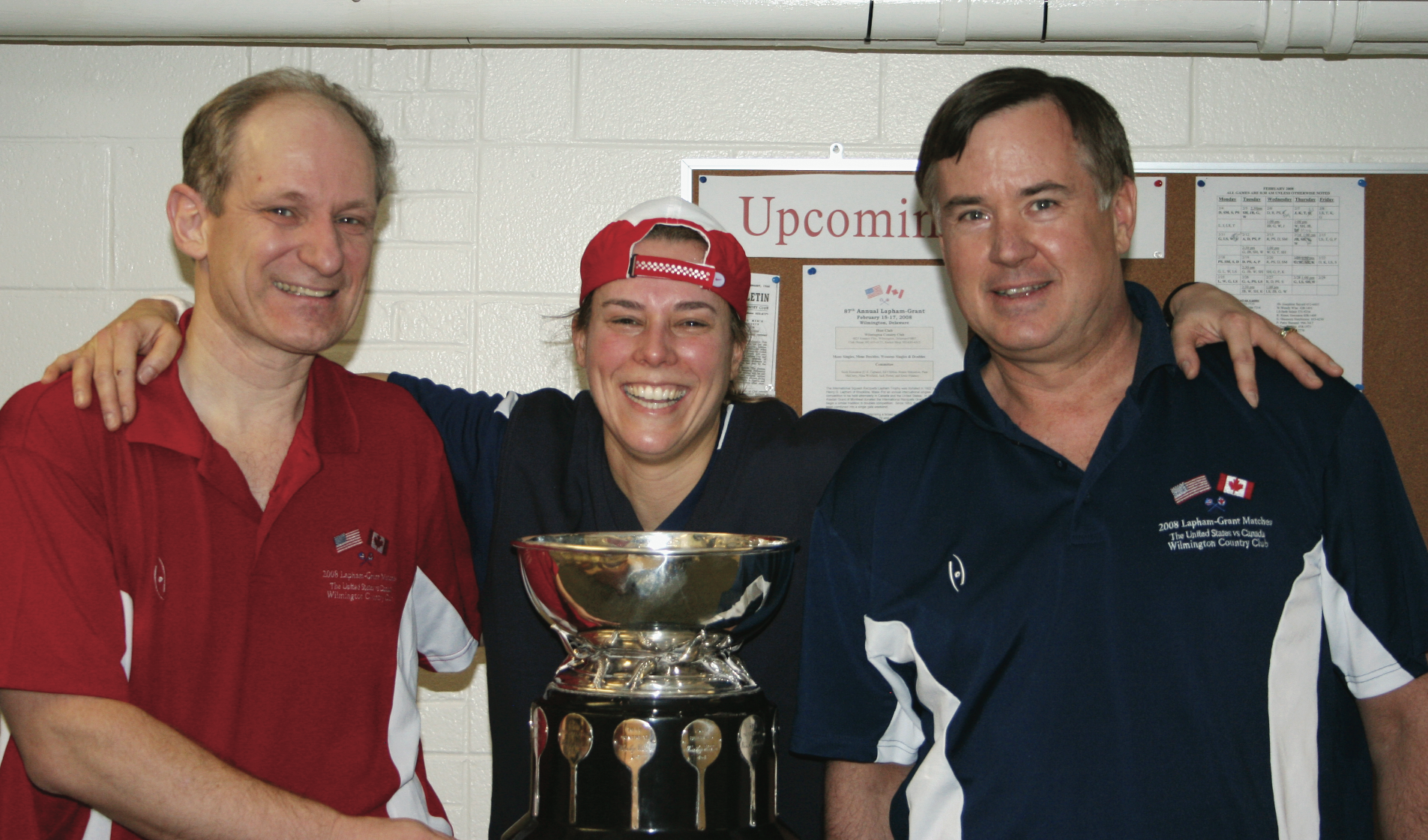 (L-R) the Finkelman, the Lawrence-Wilkins “legends” trophy, the women’s Crawford Cup, the Lapham Cup and the Grant Cup.