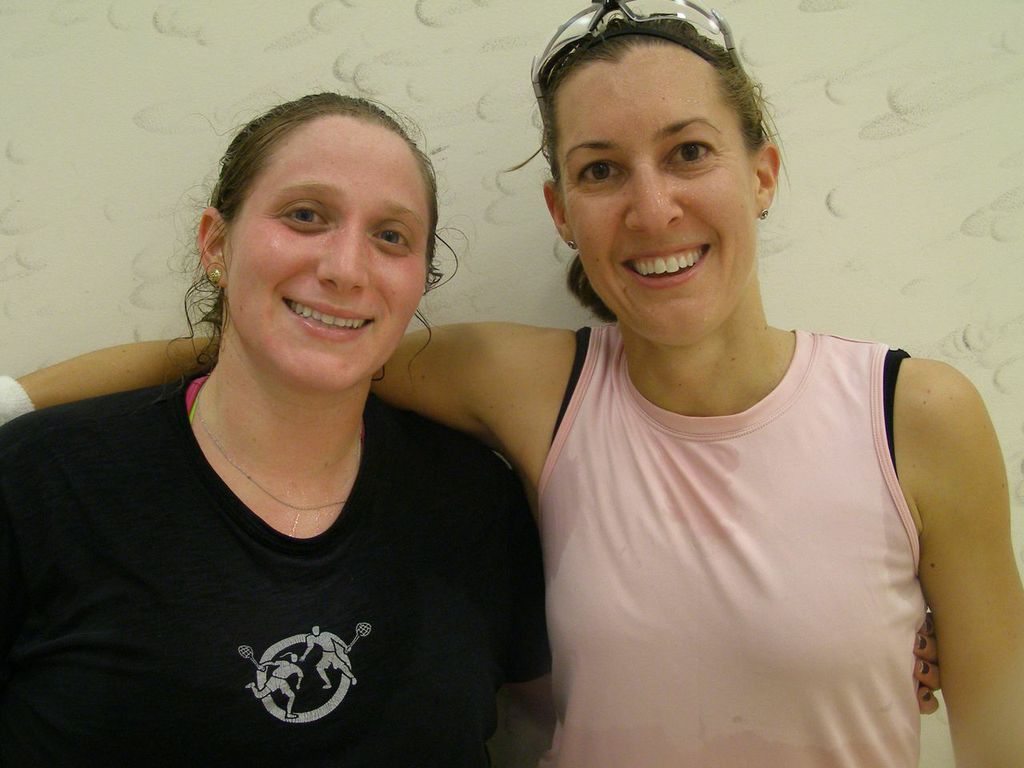 Sasha Diamond Lenow (left) of the New York Rangers, and Allie Liddie of the Charlottesville C team played the highest scoring game of the tournament—23-21.