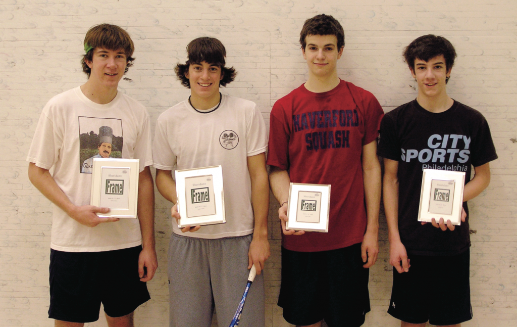 (Top, L-R): Under-17 Junior Doubles winners Jack Ervasti and Jason Michas, with finalists Ash Egan and Charles Quintin.