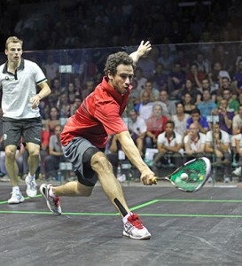 Ramy Ashour has virtually no swing but tremendous power (above) 
