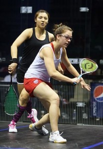 Sabrina Sobhy, faced an uphill battle against Malaysia's Delia Arnold in pool play, though she pushed the world No. 28 to four games to give Arnold a scare