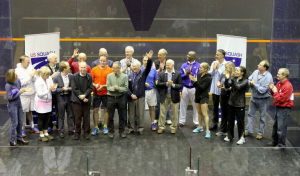 All masters division finalists were introduced on the glass court between the S.L. Green and Women's Closed title matches 